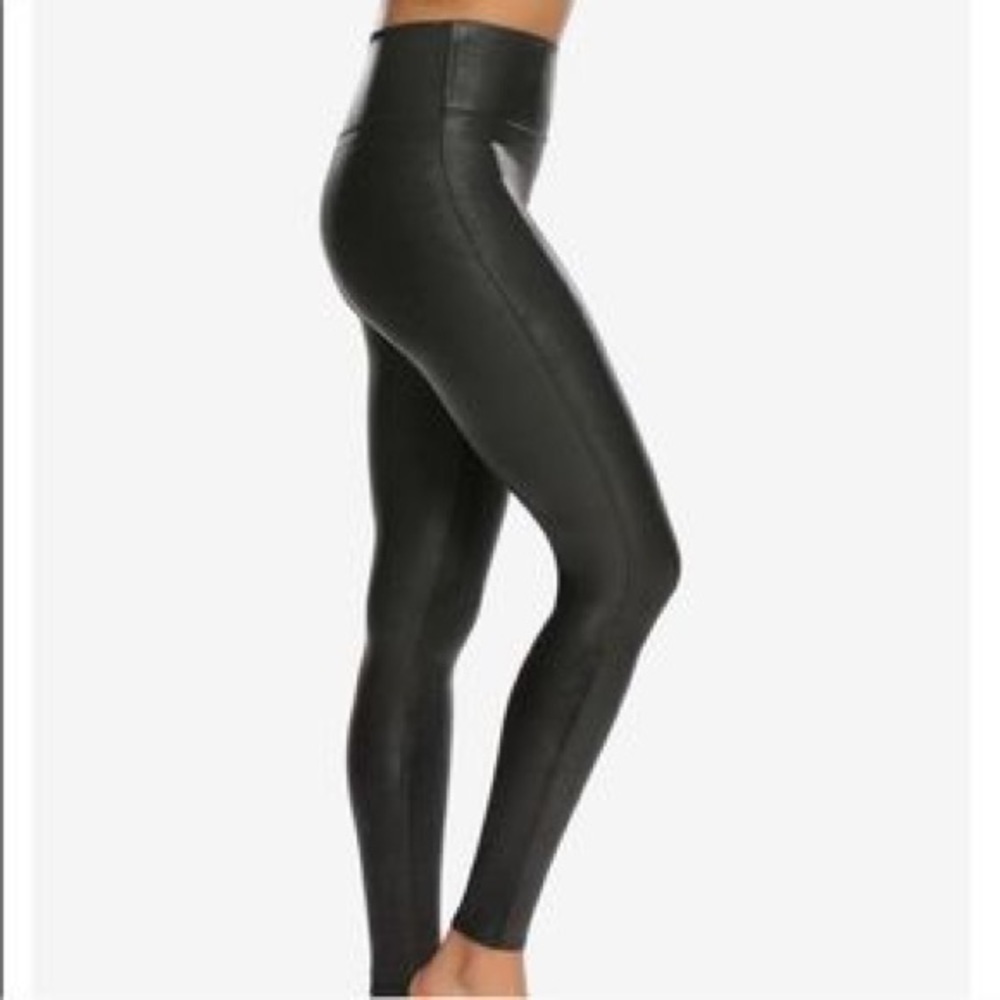 Rachel Zoe Black Faux Leather‎ Shine High Waist Leggings Medium